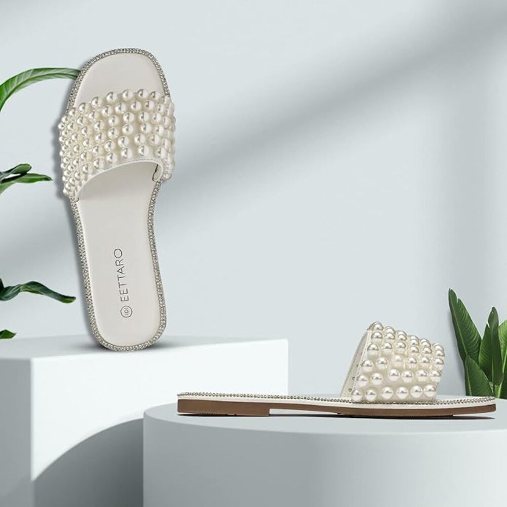 Sparkle Pearl Flat Sandals